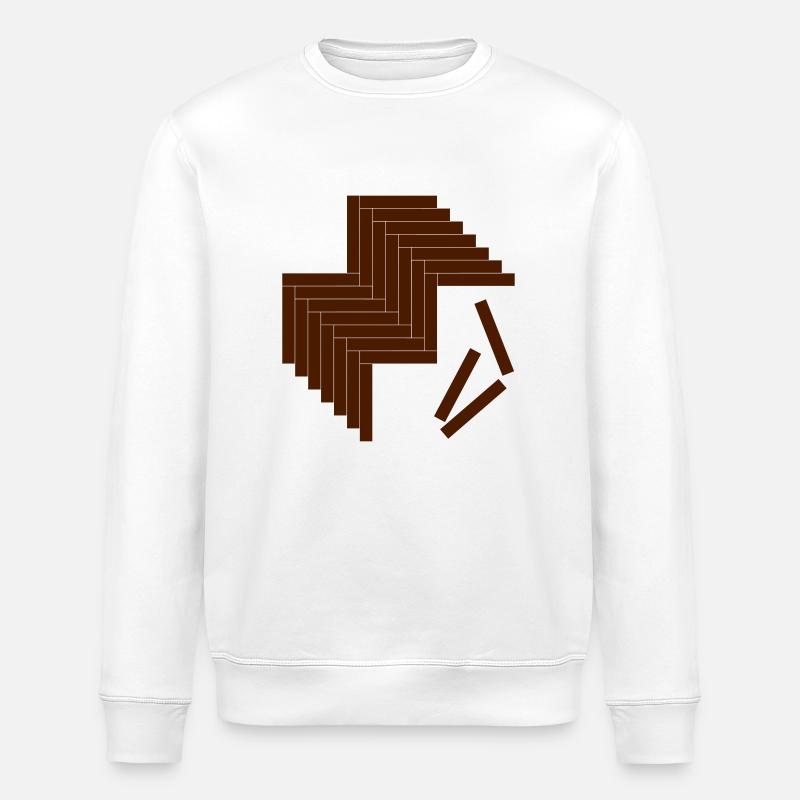 parquet in a herringbone pattern - Stanley/Stella ROLLER Unisex Organic Sweatshirt - white