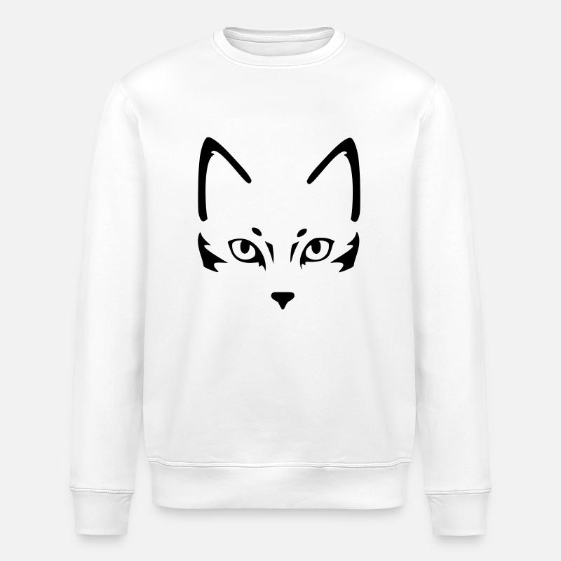 Minimal Katze - Stanley/Stella ROLLER Unisex Organic Sweatshirt - white