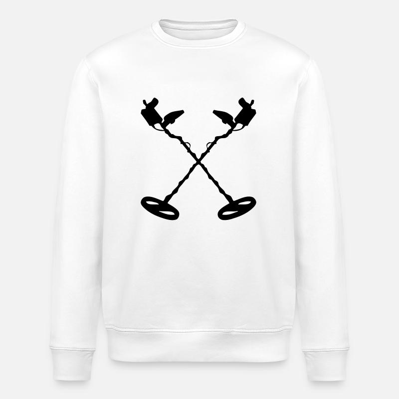 drawing metal detector - Stanley/Stella ROLLER Unisex Organic Sweatshirt - white