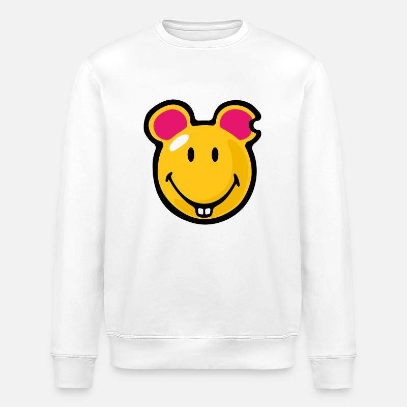 Smiley Mouse - Stanley/Stella Unisex Bio-Sweatshirt ROLLER - Weiß