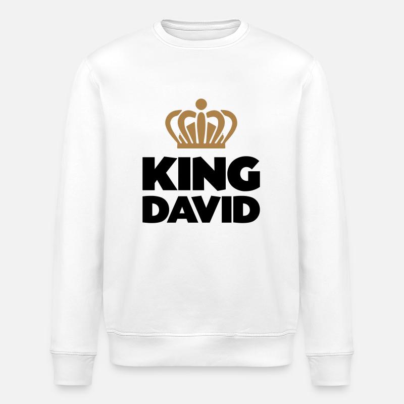 King david name thing crown - Stanley/Stella ROLLER Unisex Organic Sweatshirt - white