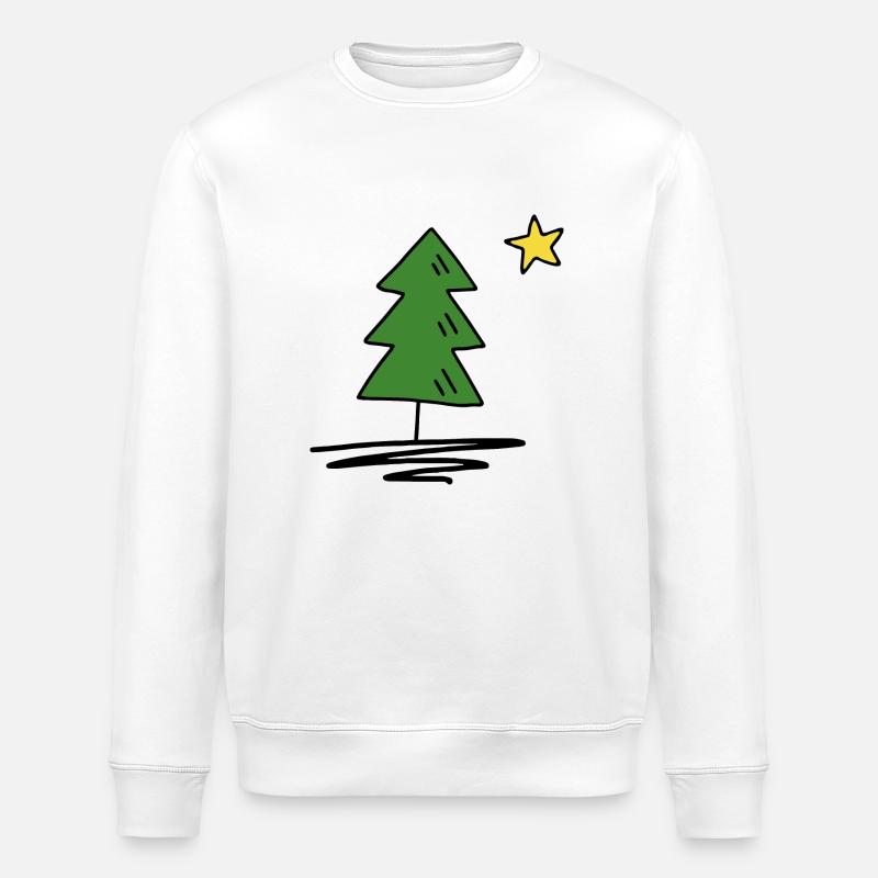 Fir tree - Stanley/Stella ROLLER Unisex Organic Sweatshirt - white