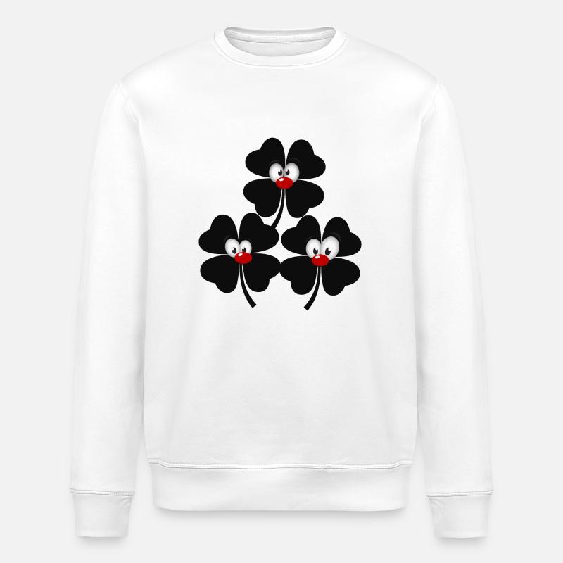 comic schwarze kleeblätter - Stanley/Stella Unisex Bio-Sweatshirt ROLLER - Weiß