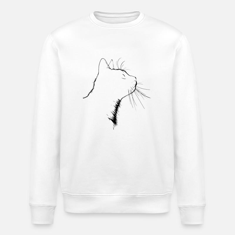 Chat, Motif De Chat - Sweat bio ROLLER Stanley/Stella Unisexe - blanc