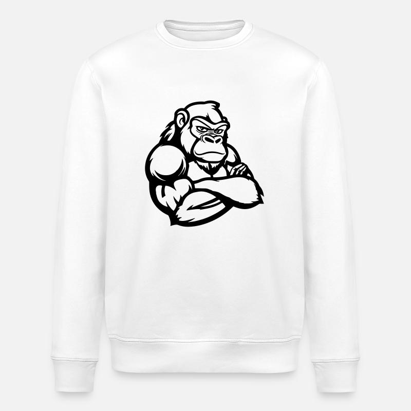 Gorilla Comic - Stanley/Stella ROLLER Unisex Organic Sweatshirt - white