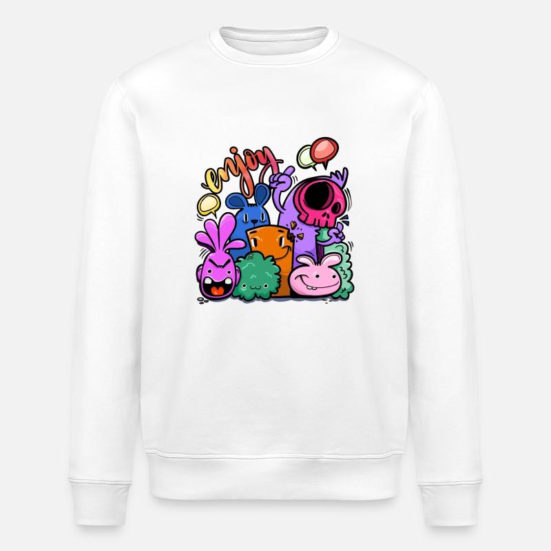 Doodle Enjoy your life!! - Sweat bio ROLLER Stanley/Stella Unisexe - blanc