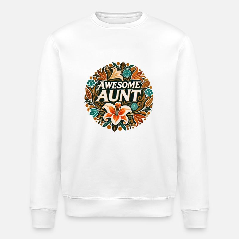 Awesome Aunt - Stanley/Stella ROLLER Unisex Organic Sweatshirt - white