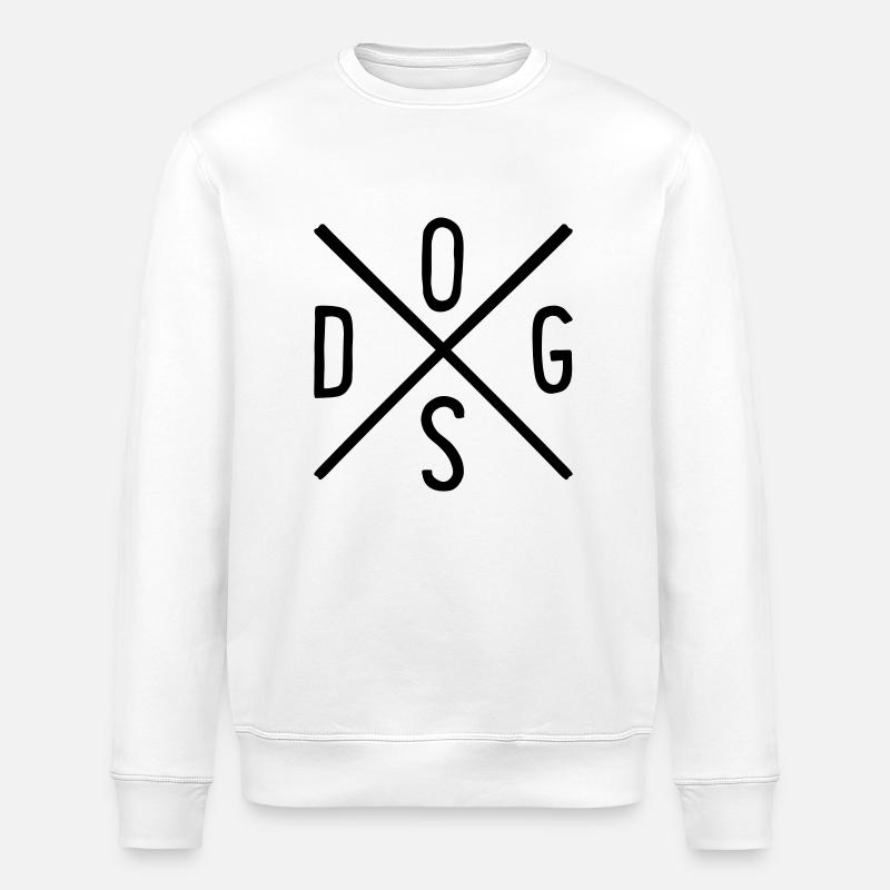 Chien Hipster Croix - Sweat bio ROLLER Stanley/Stella Unisexe - blanc