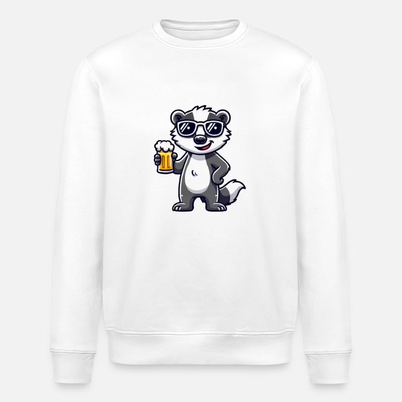 Badger Beer - Stanley/Stella ROLLER Unisex Organic Sweatshirt - white
