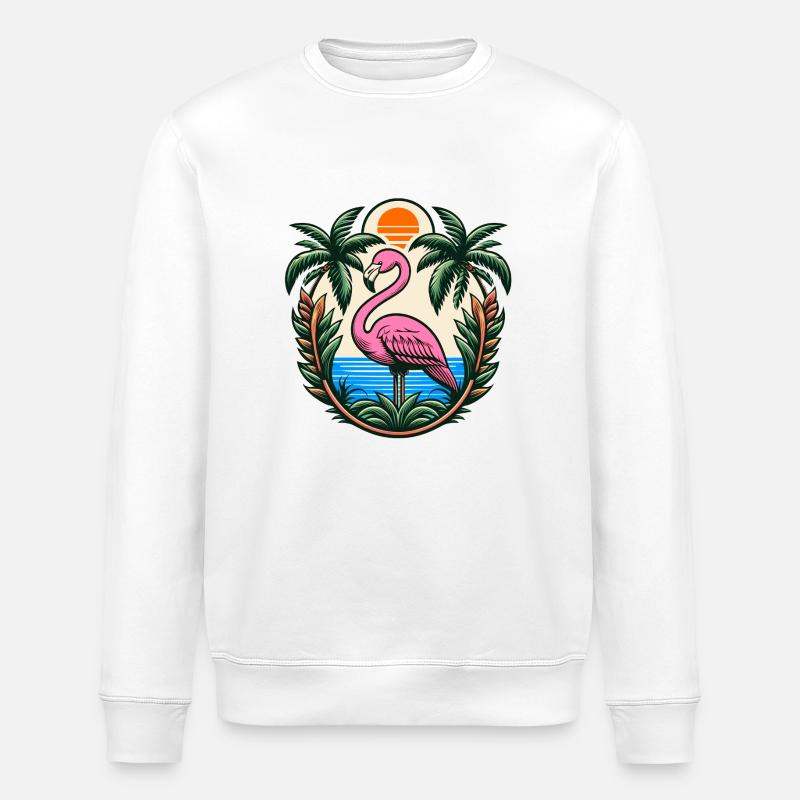 Flamingo - Stanley/Stella Unisex Bio-Sweatshirt ROLLER - Weiß