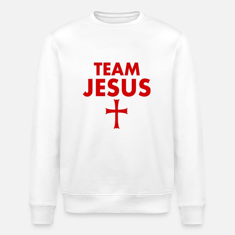 Croix de Jésus de l’équipe - Sweat bio ROLLER Stanley/Stella Unisexe - blanc