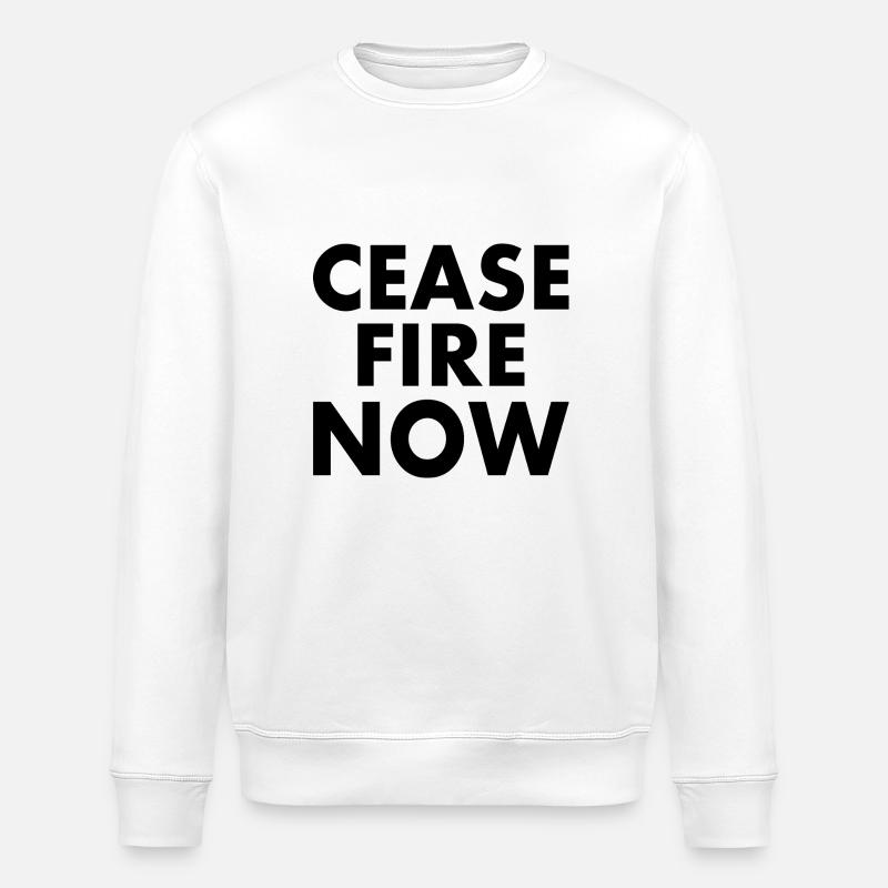 Ceasefire now - Sweat bio ROLLER Stanley/Stella Unisexe - blanc
