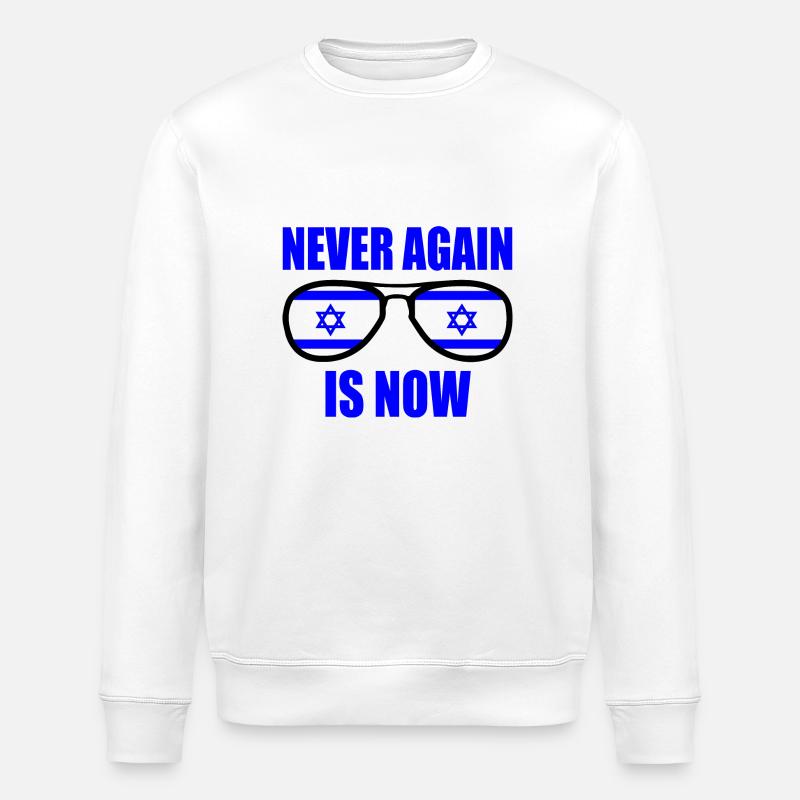 Never again is now - Stanley/Stella ROLLER Unisex Organic Sweatshirt - white
