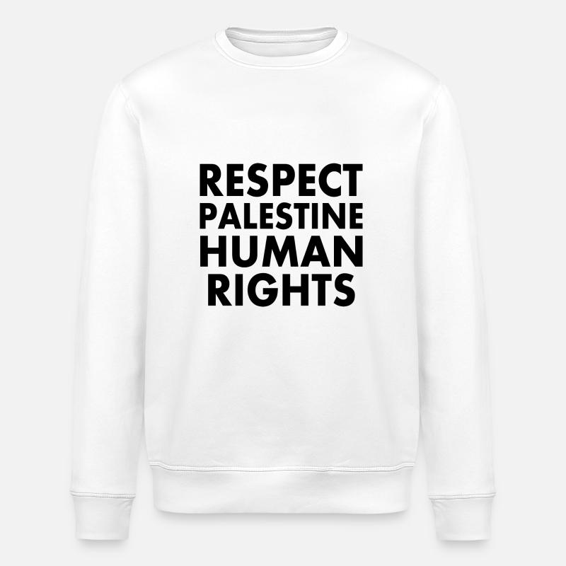 Respect palestine human rights - Stanley/Stella ROLLER Unisex Organic Sweatshirt - white