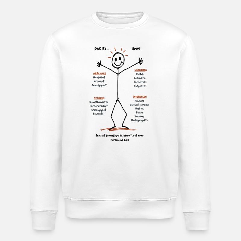 Emmis Herzvolle Welt - Stanley/Stella Unisex Bio-Sweatshirt ROLLER - Weiß