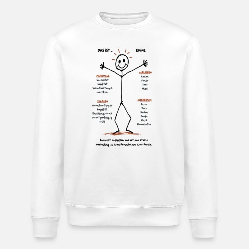 Emines Herz und Heim - Stanley/Stella Unisex Bio-Sweatshirt ROLLER - Weiß