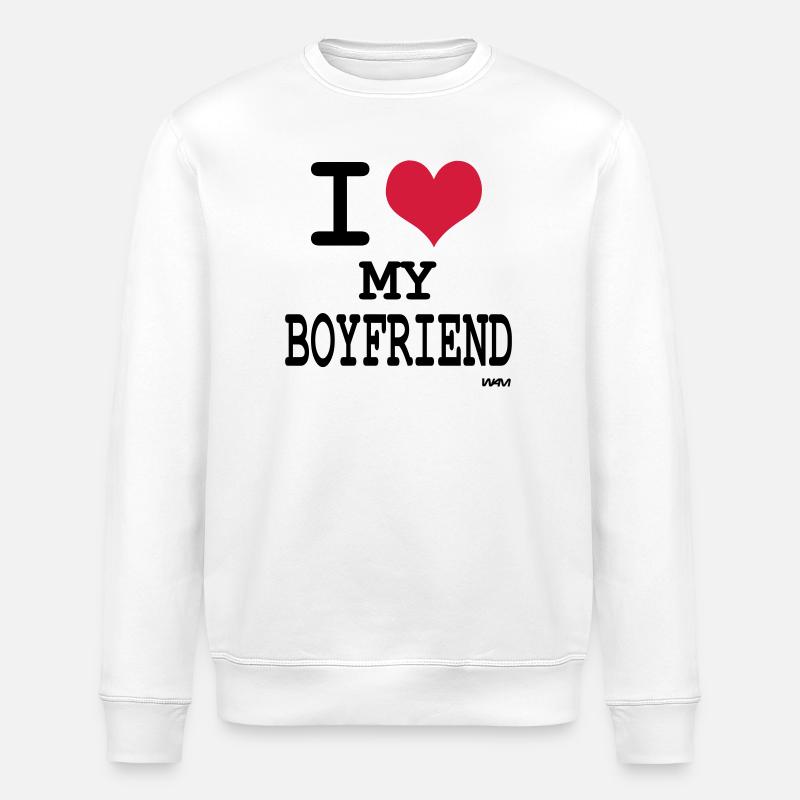 i love my boyfriend - Stanley/Stella Unisex Bio-Sweatshirt ROLLER - Weiß