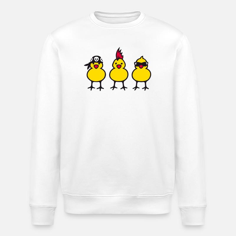 Three Chicks - Stanley/Stella Unisex Bio-Sweatshirt ROLLER - Weiß