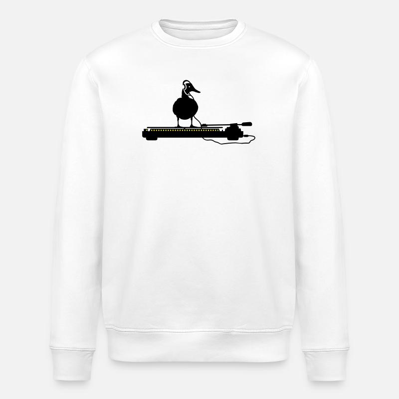 disco duck turntable - Felpa ecologica unisex ROLLER di Stanley/Stella - bianco