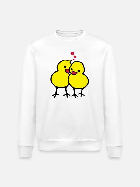 chicks in love (c) - Stanley/Stella ROLLER Unisex Organic Sweatshirt - white