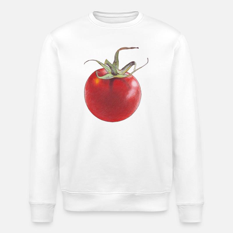 Tomato - Stanley/Stella ROLLER Unisex Organic Sweatshirt - white