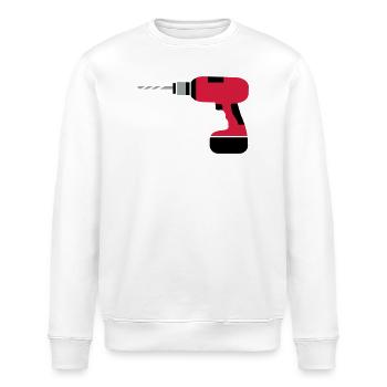 Une perceuse sans fil - Sweat bio ROLLER Stanley/Stella Unisexe - blanc - Devant - Nik (191cm)