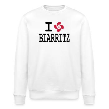 i love biarritz - lauburu - Sweat bio ROLLER Stanley/Stella Unisexe - blanc - Devant - Nik (191cm)