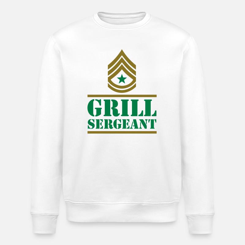 grillen grill sergeant - Stanley/Stella Unisex Bio-Sweatshirt ROLLER - Weiß