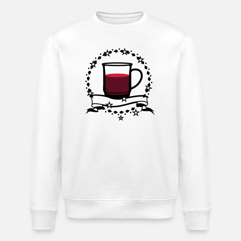 Glühwein mit Sterne und Banner - Stanley/Stella Unisex Bio-Sweatshirt ROLLER - Weiß