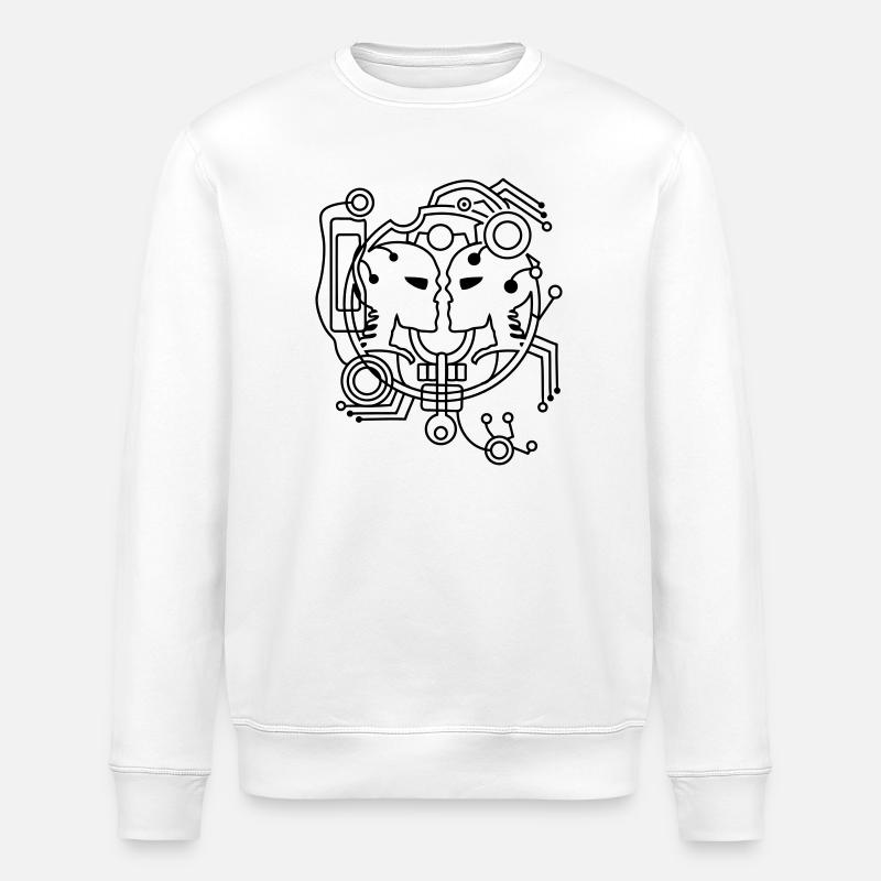 Cyber amour Skull - Sweat bio ROLLER Stanley/Stella Unisexe - blanc