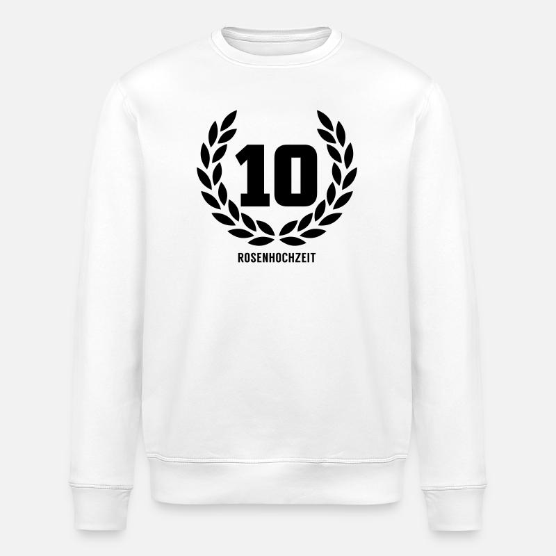 10 Rosenhochzeit - Stanley/Stella Unisex Bio-Sweatshirt ROLLER - Weiß
