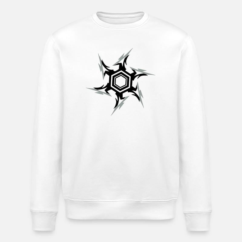 Ninja throwing star - Stanley/Stella ROLLER Unisex Organic Sweatshirt - white