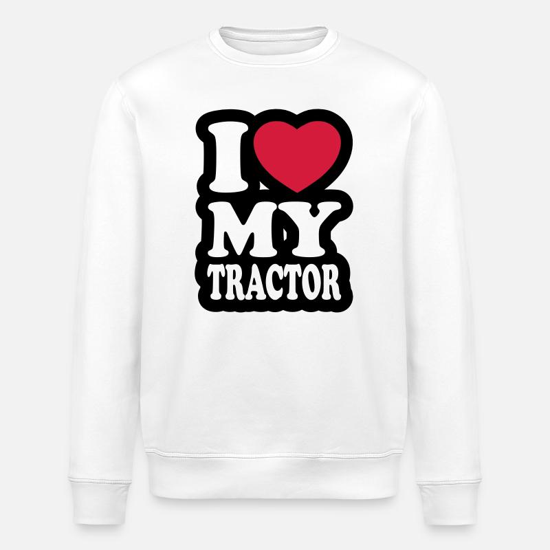 I love my tractor - Sweat bio ROLLER Stanley/Stella Unisexe - blanc