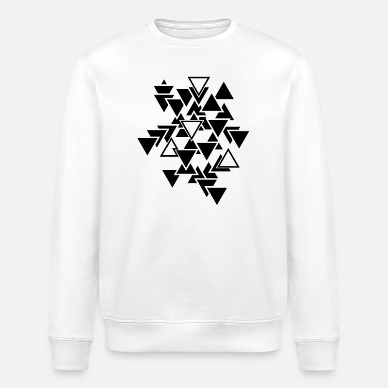 Triangles motif graphique - Sweat bio ROLLER Stanley/Stella Unisexe - blanc