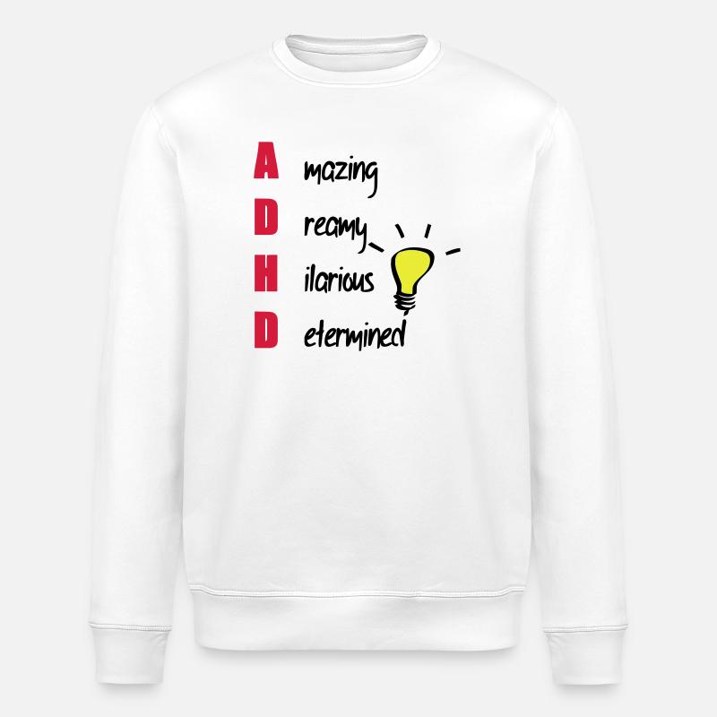 ADHD - Stanley/Stella ROLLER Unisex Organic Sweatshirt - white