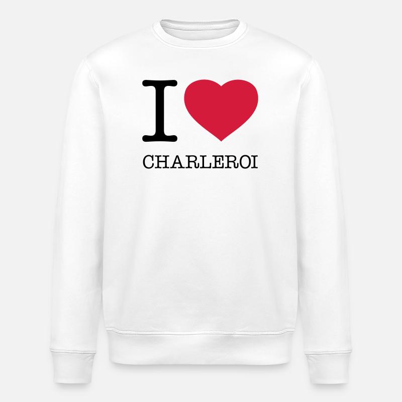 I LOVE CHARLEROI - Stanley/Stella Unisex Bio-Sweatshirt ROLLER - Weiß