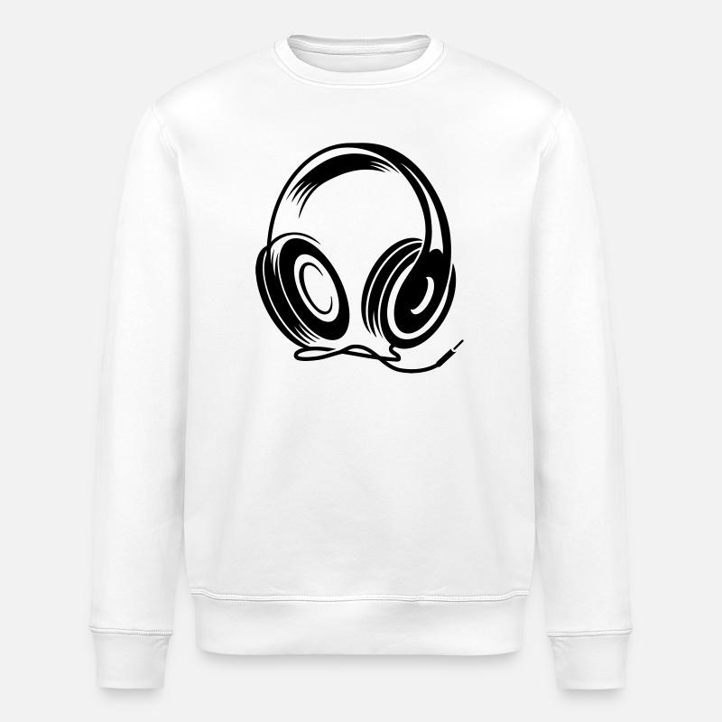 a headphone with cable - Stanley/Stella ROLLER Unisex Organic Sweatshirt - white