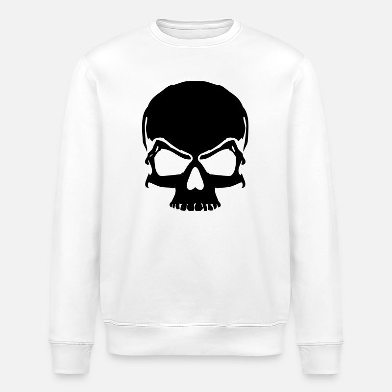 crâne de pirate crâne - Sweat bio ROLLER Stanley/Stella Unisexe - blanc