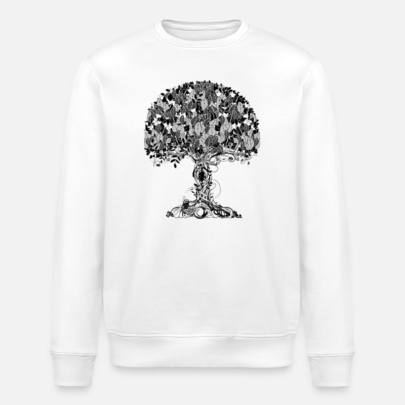 An ancient magical tree - Stanley/Stella ROLLER Unisex Organic Sweatshirt - white