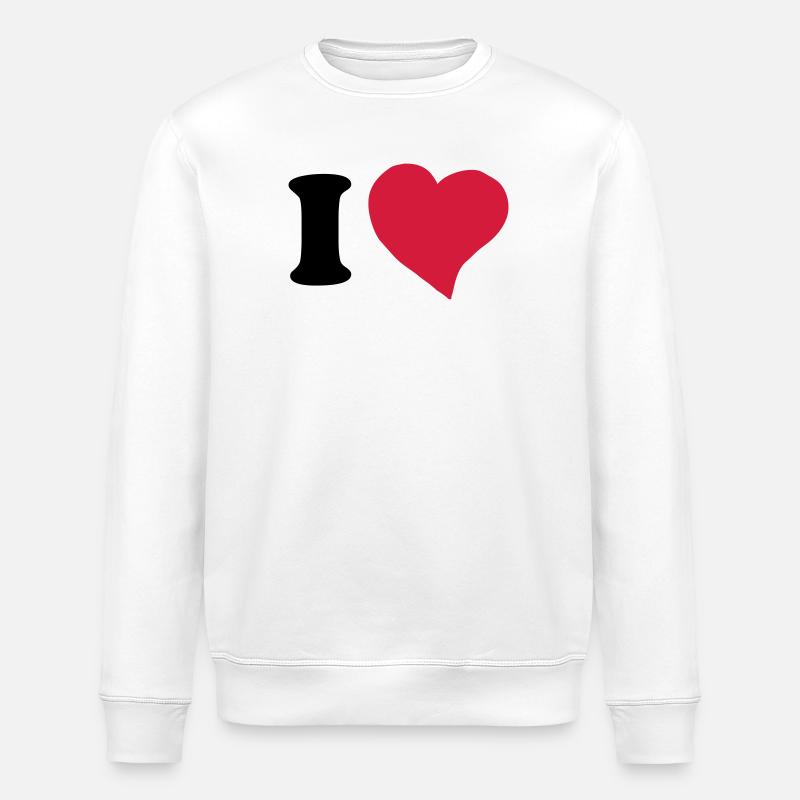 I love - Ich Liebe - Stanley/Stella Unisex Bio-Sweatshirt ROLLER - Weiß