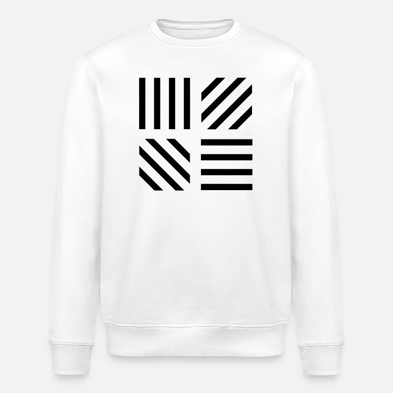 motif graphique de rayures - Sweat bio ROLLER Stanley/Stella Unisexe - blanc