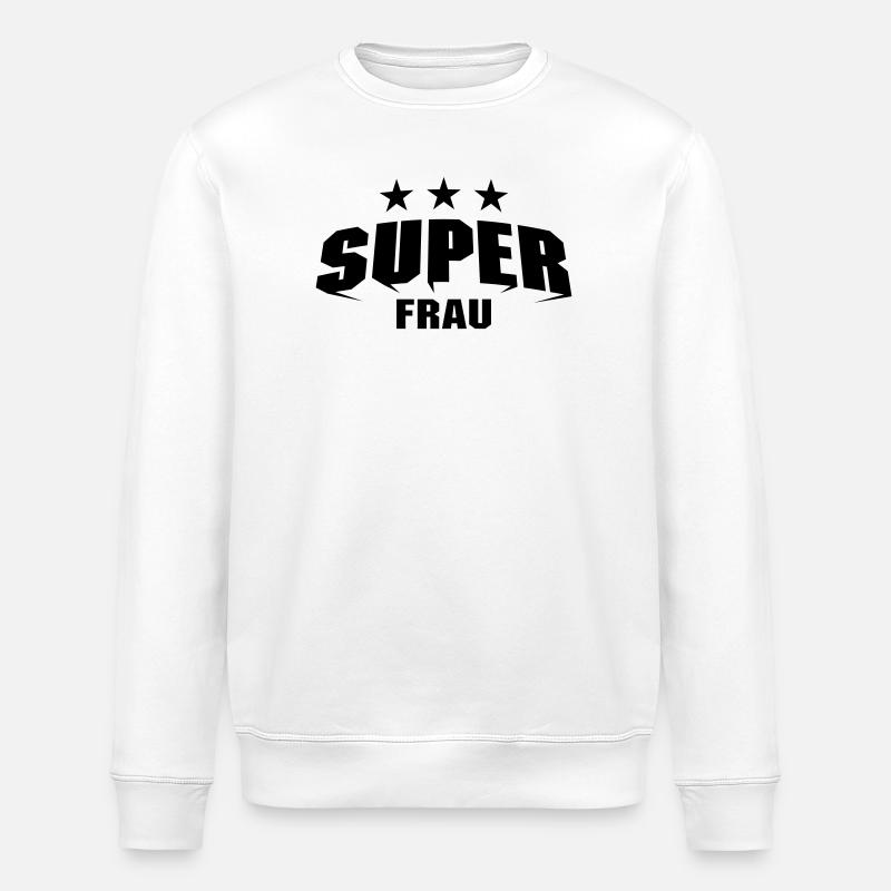 Super Frau - Stanley/Stella Unisex Bio-Sweatshirt ROLLER - Weiß