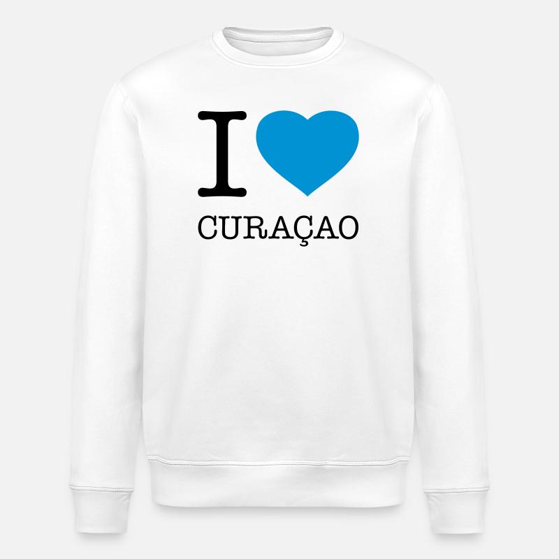 I LOVE CURACAO - Stanley/Stella Unisex Bio-Sweatshirt ROLLER - Weiß