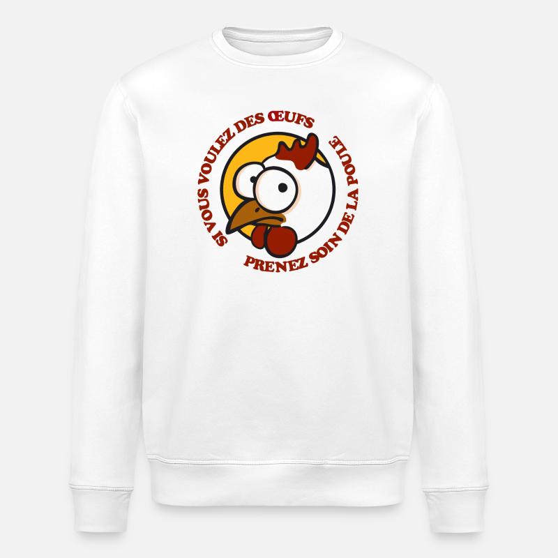 Prenez soin de la poule 1 - Sweat bio ROLLER Stanley/Stella Unisexe - blanc