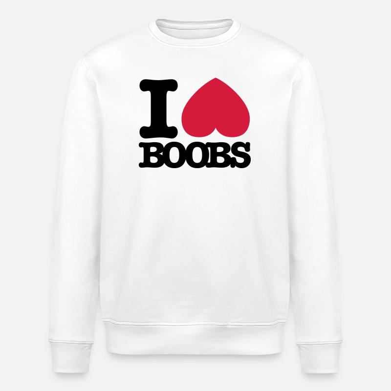 I_love_boobs - Sweat bio ROLLER Stanley/Stella Unisexe - blanc