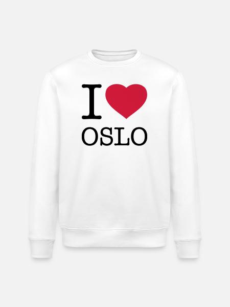 I LOVE OSLO Norway - Stanley/Stella ROLLER Unisex Organic Sweatshirt - white