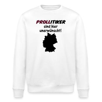 PROLLitiker Politik Politiker Wahl Partei Geschenk - Stanley/Stella Unisex Bio-Sweatshirt ROLLER - Weiß - Vorne - Nik (191cm)