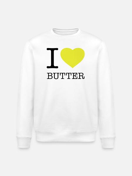 I LOVE BUTTER - Stanley/Stella ROLLER Unisex Organic Sweatshirt - white