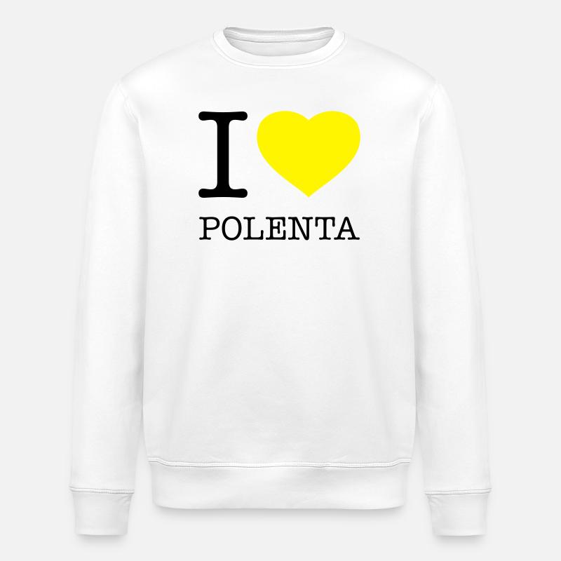 I LOVE POLENTA Mais - Stanley/Stella Unisex Bio-Sweatshirt ROLLER - Weiß