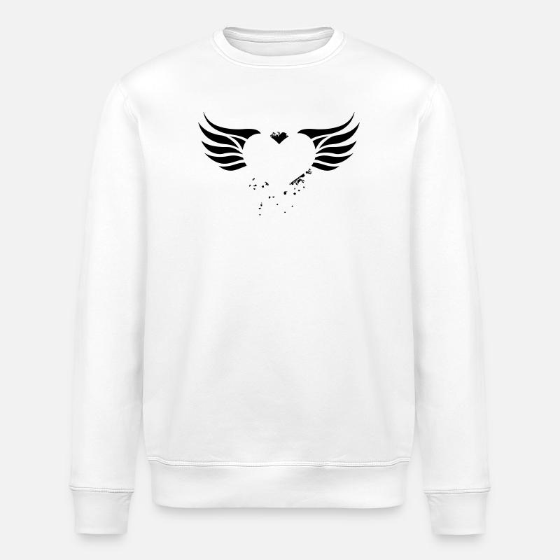 Coeur avec des ailes - Sweat bio ROLLER Stanley/Stella Unisexe - blanc